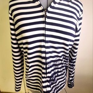 Coldwater Creek  Striped Floral Jacket Size XS